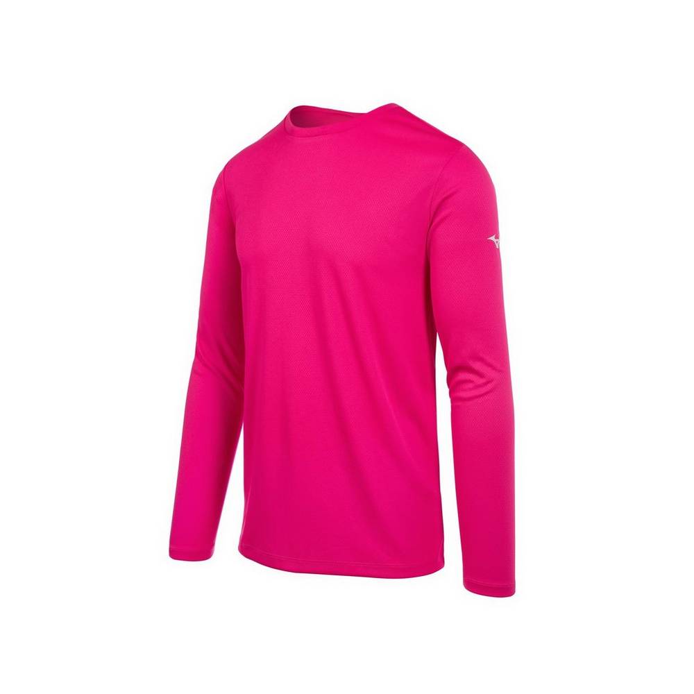 Camisetas Mizuno Long Sleeve Hombre Rosas Outlet BPSY-85701